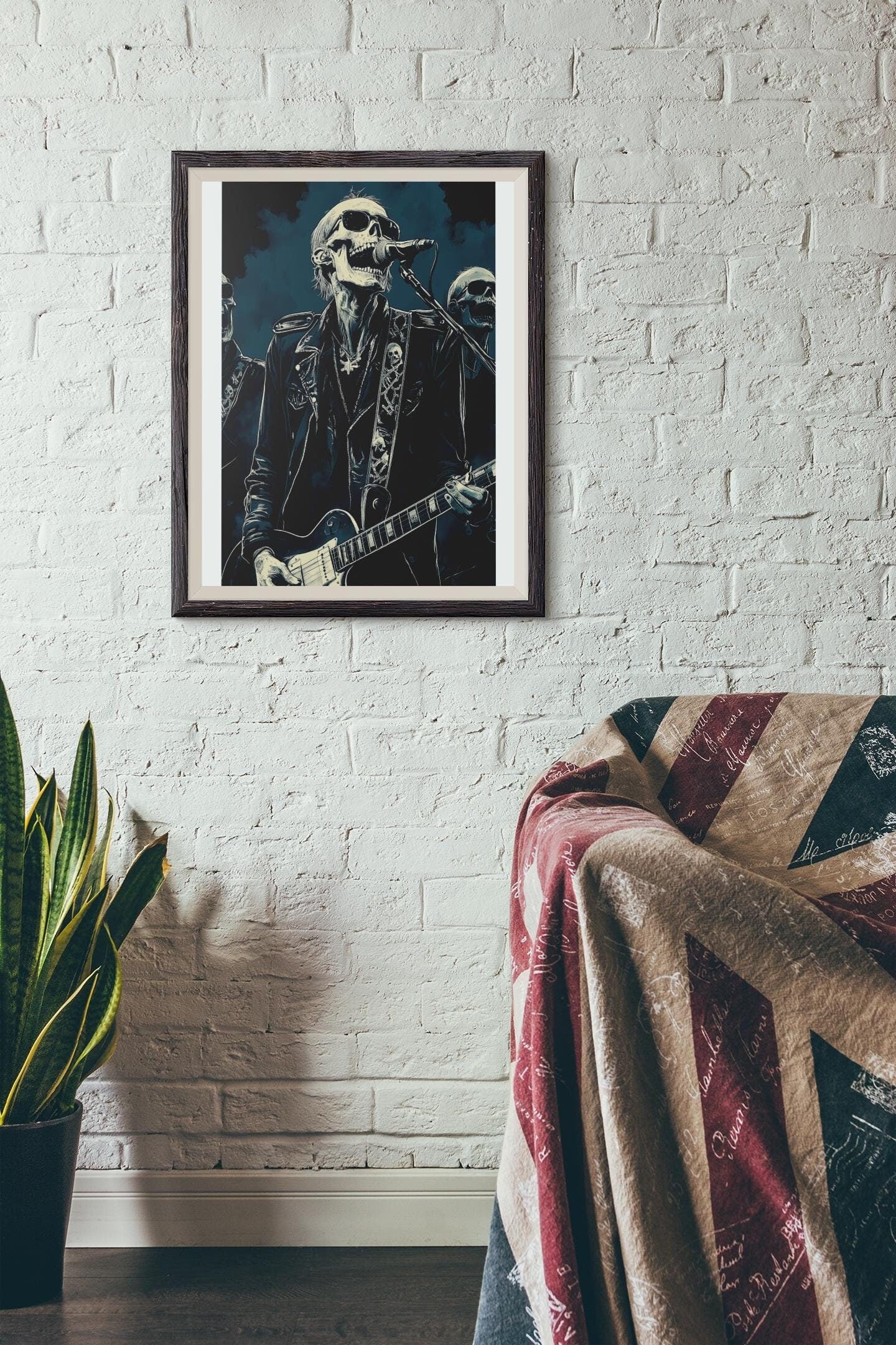 Premium Quality Art Print - Music Print Rock n Roll Skull Guitar Punk Alternative Prog Skeleton Music Festival - A4 A3 A2 - Festival Merch