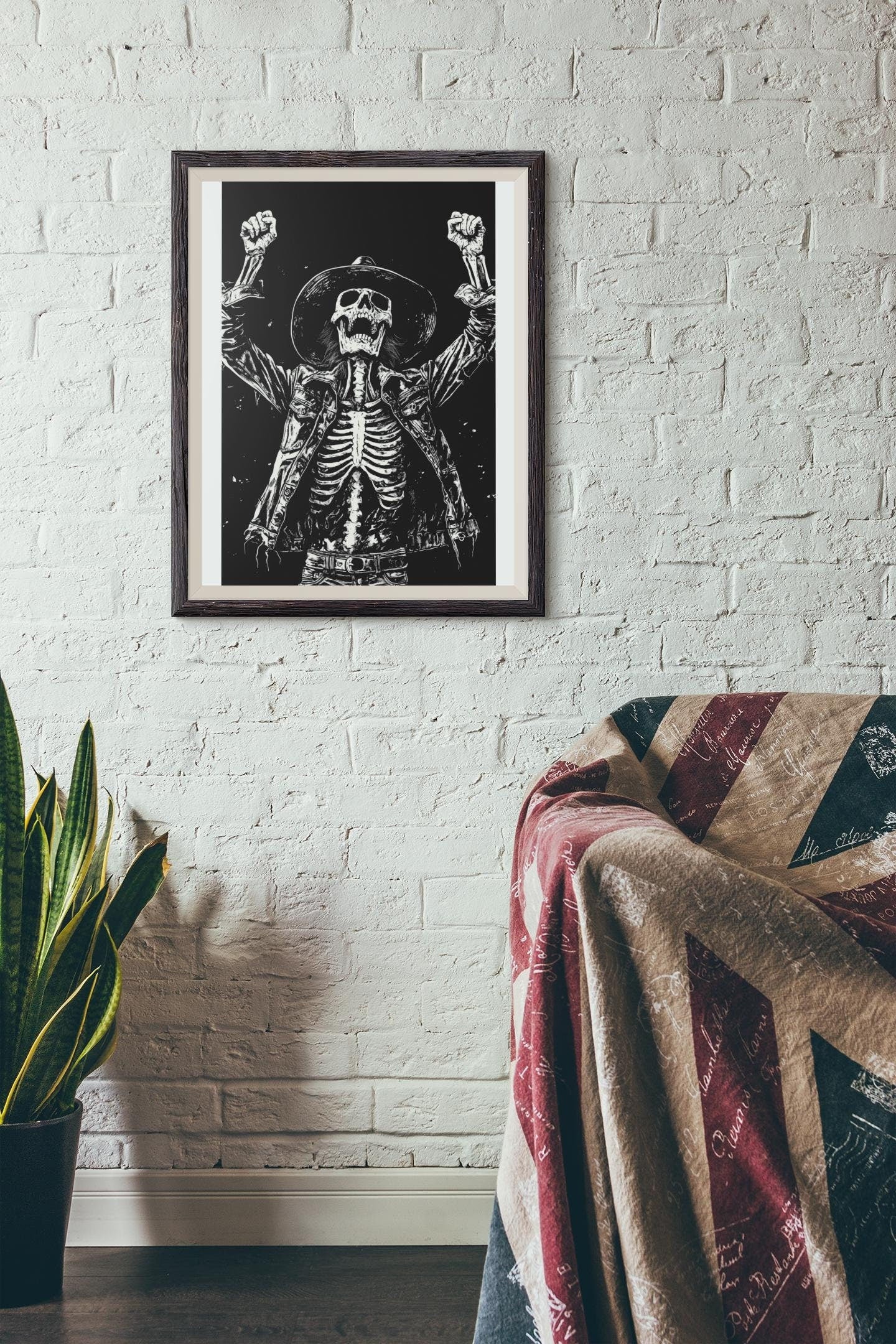 Premium Quality Art Print - Music Print Rock n Roll Skull Guitar Punk Alternative Prog Skeleton Music Festival - A4 A3 A2 - Festival Merch