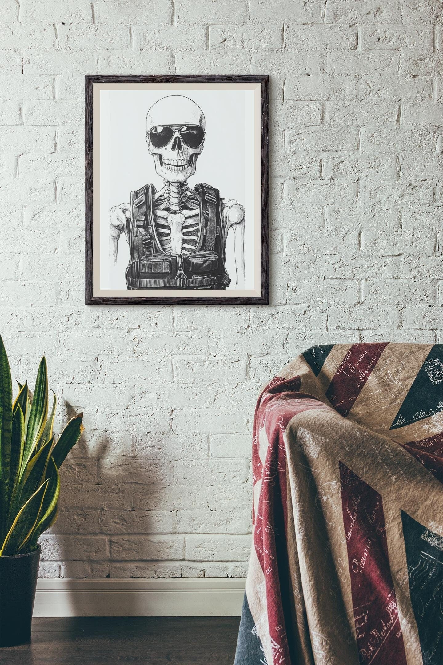 Premium Quality Art Print - Music Print Rock n Roll Skull Guitar Punk Alternative Prog Skeleton Music Festival - A4 A3 A2 - Festival Merch