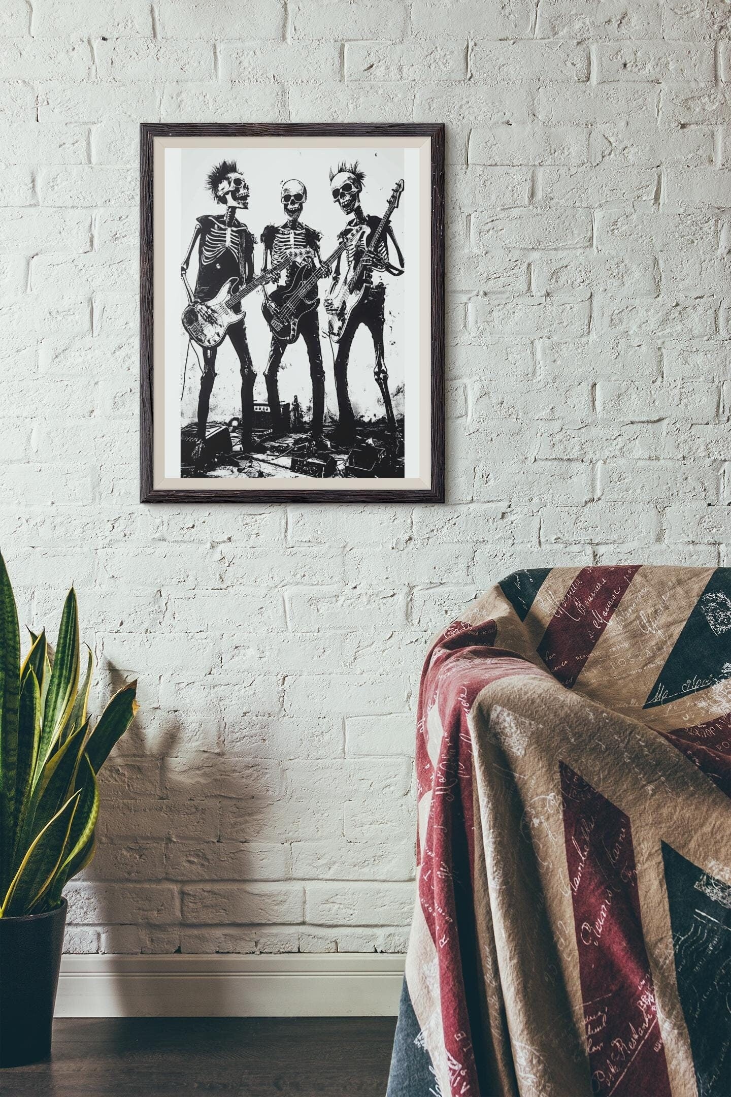 Premium Quality Art Print - Music Print Rock n Roll Skull Guitar Punk Alternative Prog Skeleton Music Festival - A4 A3 A2 - Festival Merch