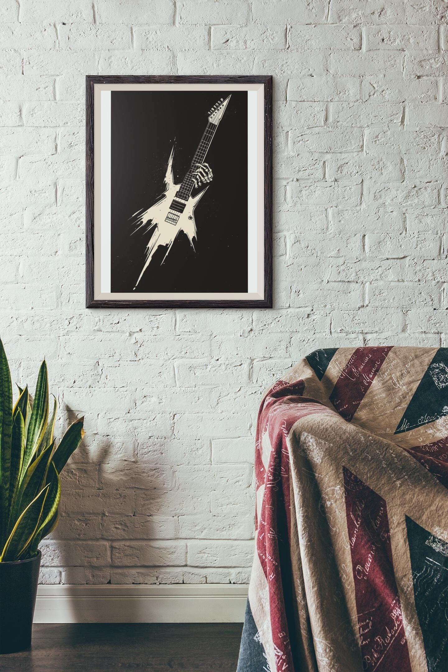 Premium Quality Art Print - Music Print Rock n Roll Skull Guitar Punk Alternative Prog Skeleton Music Festival - A4 A3 A2 - Festival Merch