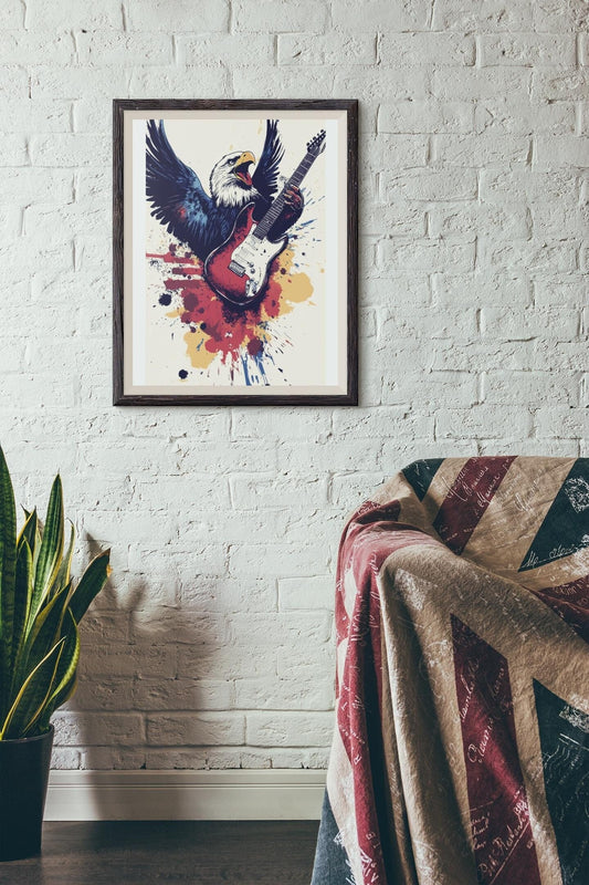 Premium Quality Art Print - Music Print Rock n Roll Skull Guitar Punk Alternative Prog Skeleton Music Festival - A4 A3 A2 - Festival Merch