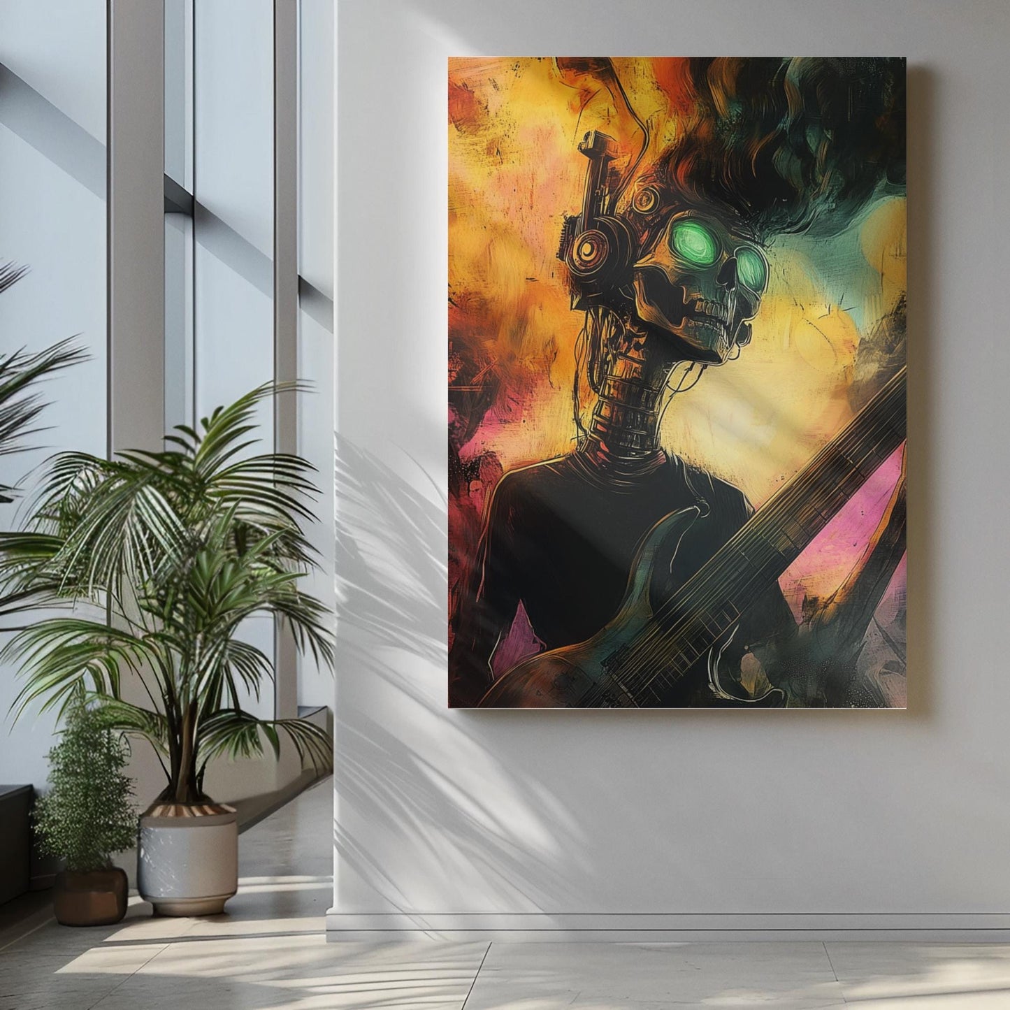 Premium Quality Art Print - Music Print Rock n Roll Skull Guitar Punk Alternative Prog Skeleton Music Festival - A4 A3 A2 - Festival Merch