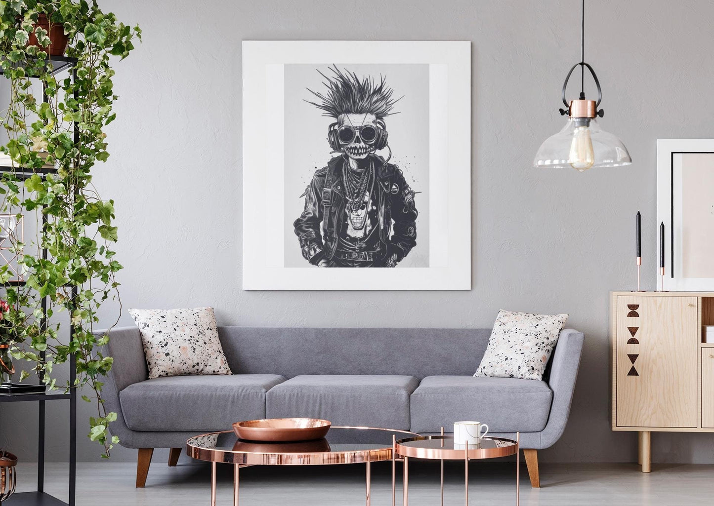 Premium Quality Art Print - Music Print Rock n Roll Skull Guitar Punk Alternative Prog Skeleton Music Festival - A4 A3 A2 - Festival Merch