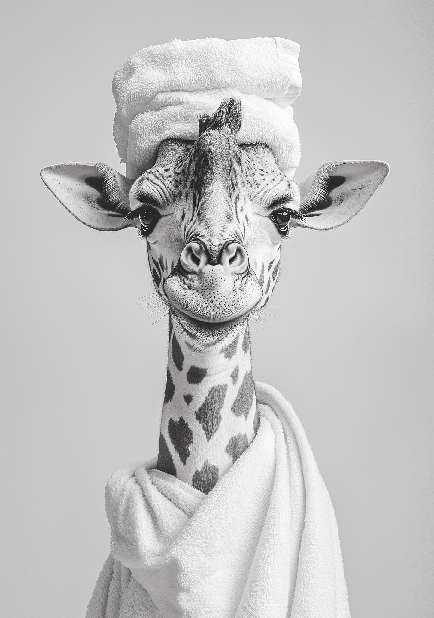 Funny bathroom Animal Giraffe Print | Premium Quality UK British Printers | - Cute Bathroom art toilet restroom Print rest room