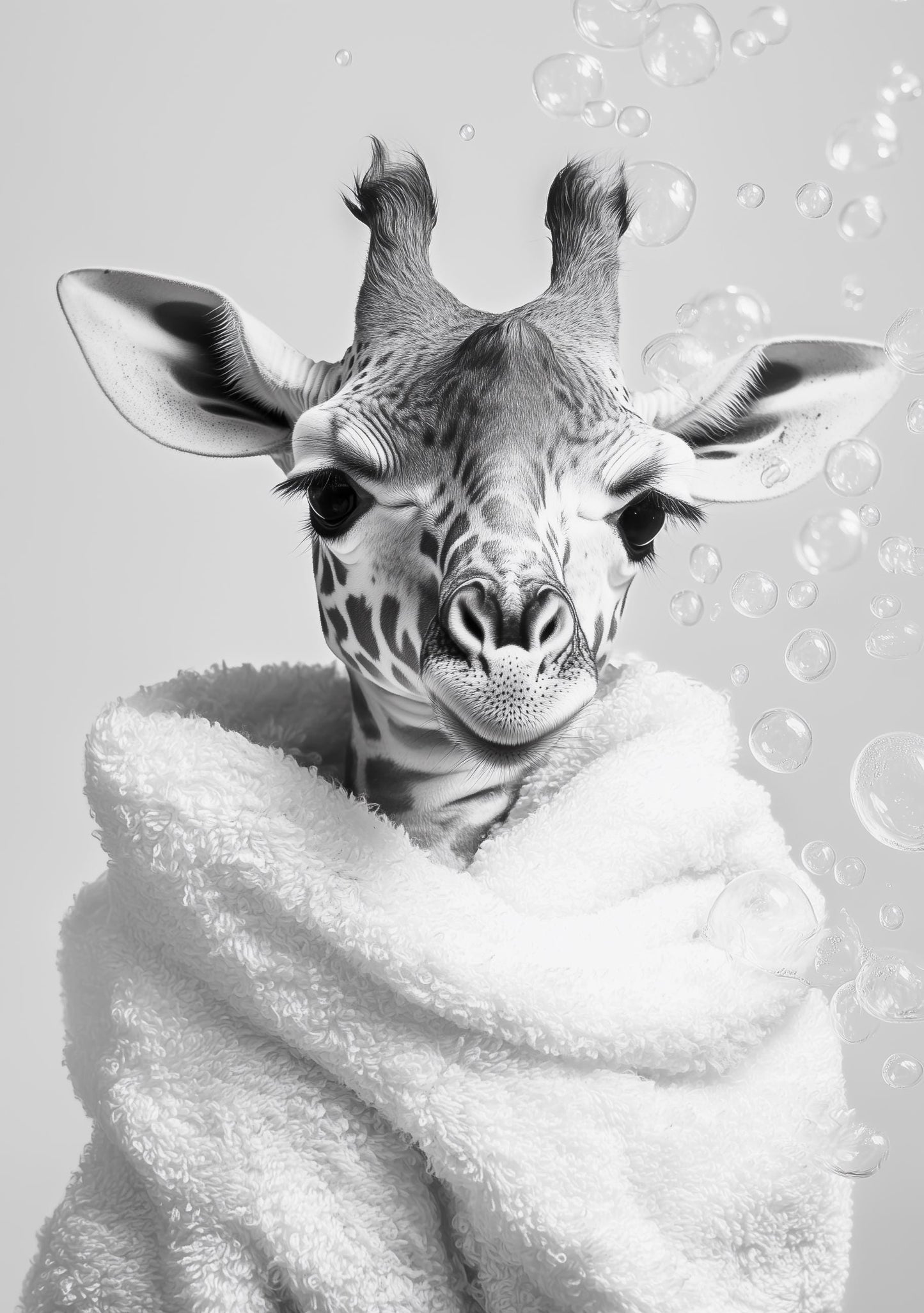 Funny bathroom Animal Giraffe Print | Premium Quality UK British Printers | - Cute Bathroom art toilet restroom Print rest room