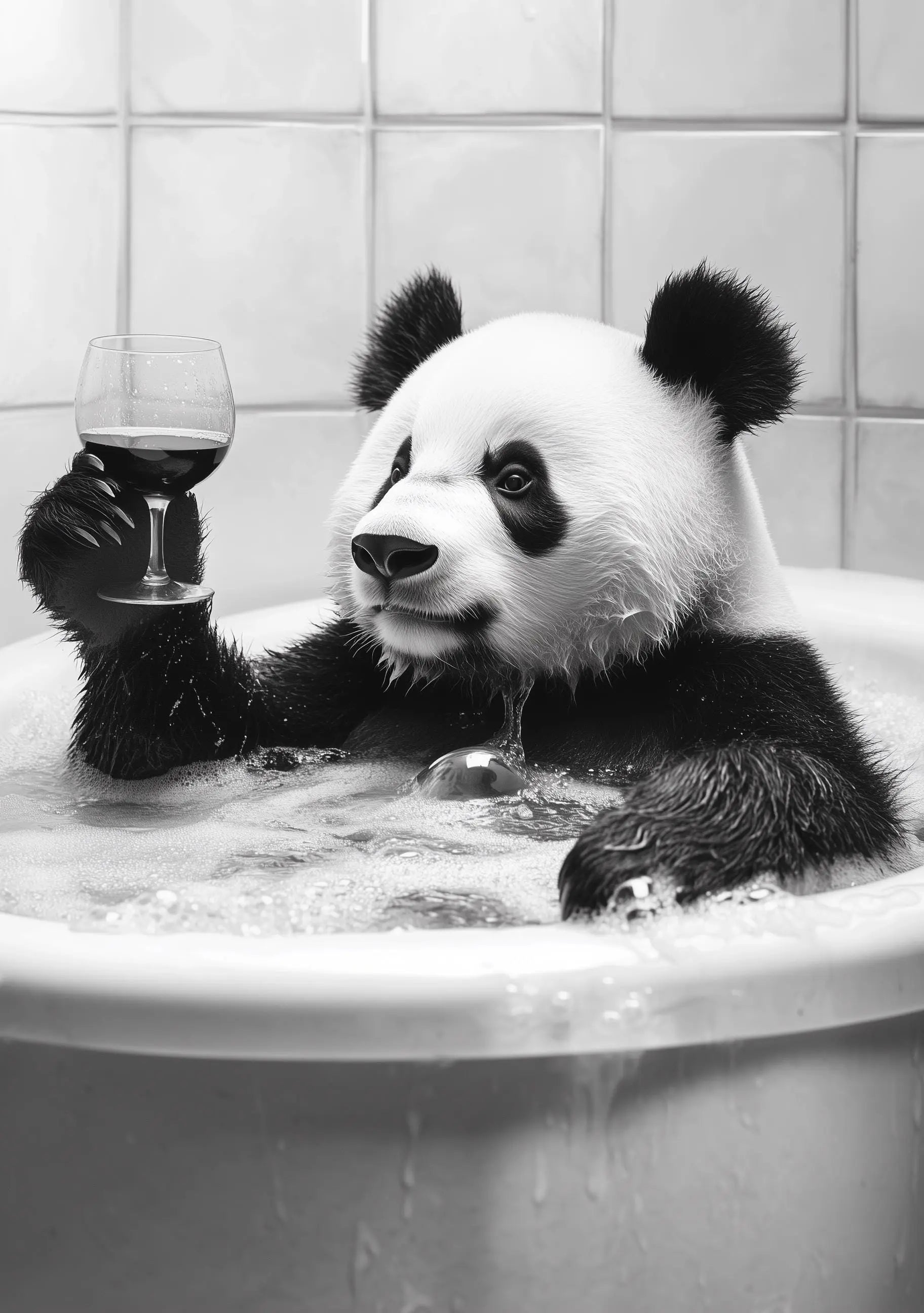 Funny bathroom Animal Panda Print | Premium Quality UK British Printers | - Bathroom art toilet restroom Print rest room