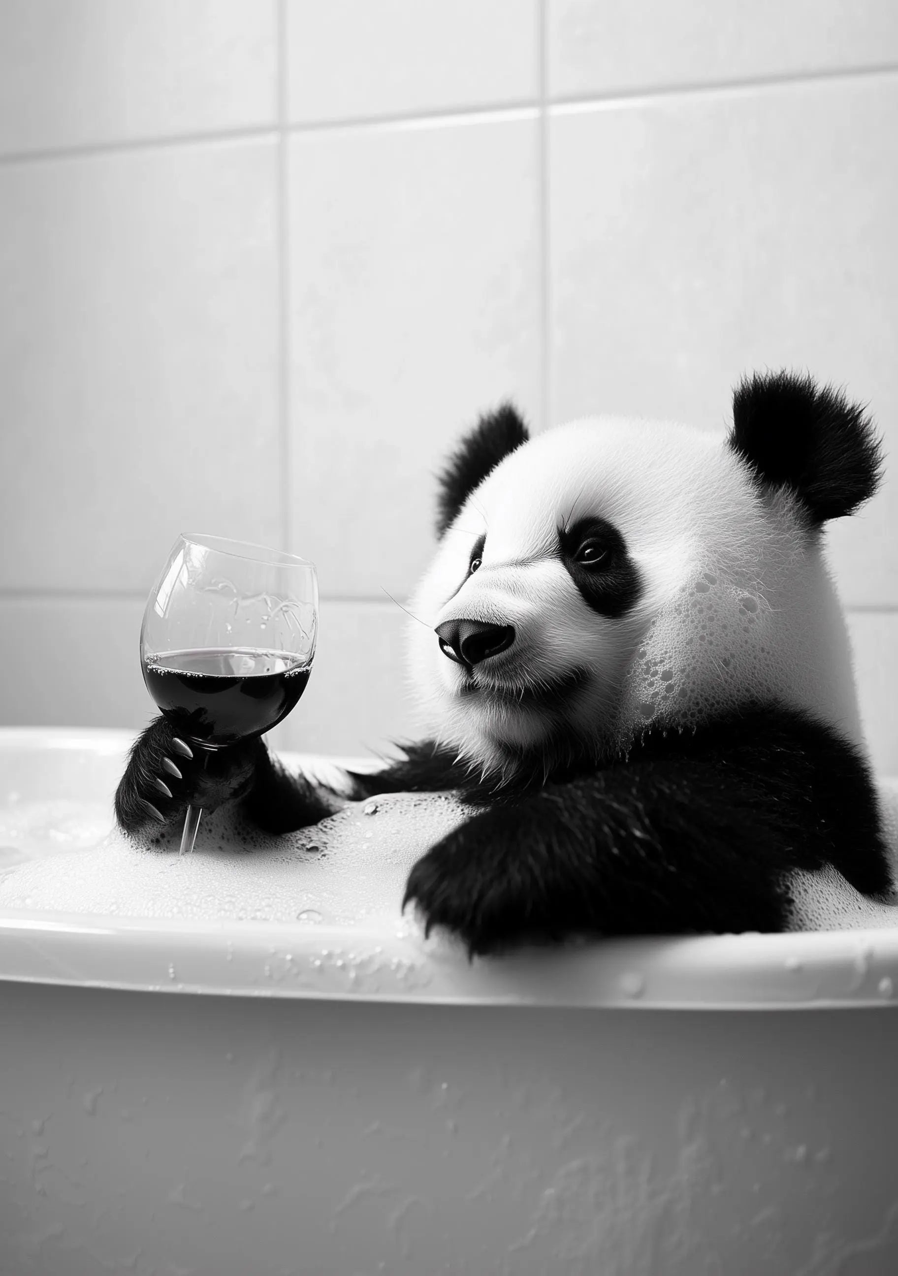 Funny bathroom Animal Panda Print | Premium Quality UK British Printers | - Bathroom art toilet restroom Print rest room