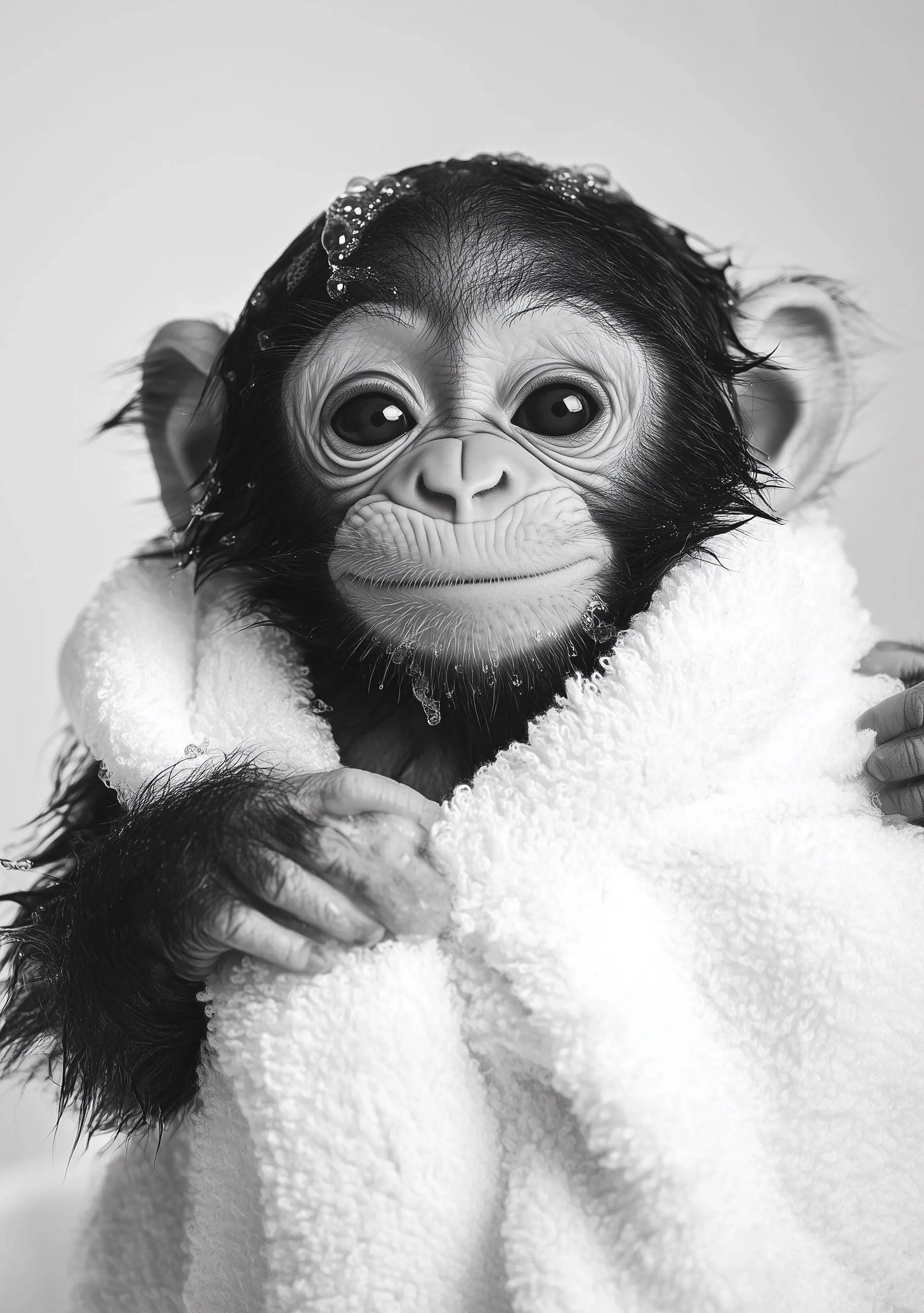 Funny bathroom Animal Monkey Chimpanzee Print | Premium Quality UK British Printers | - Bathroom art toilet restroom Print rest room