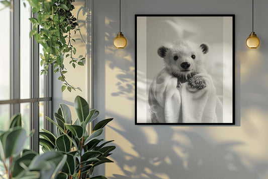 Funny bathroom Animal Polar Bear Print | Premium Quality UK British Printers | - Bathroom art toilet restroom Print rest room