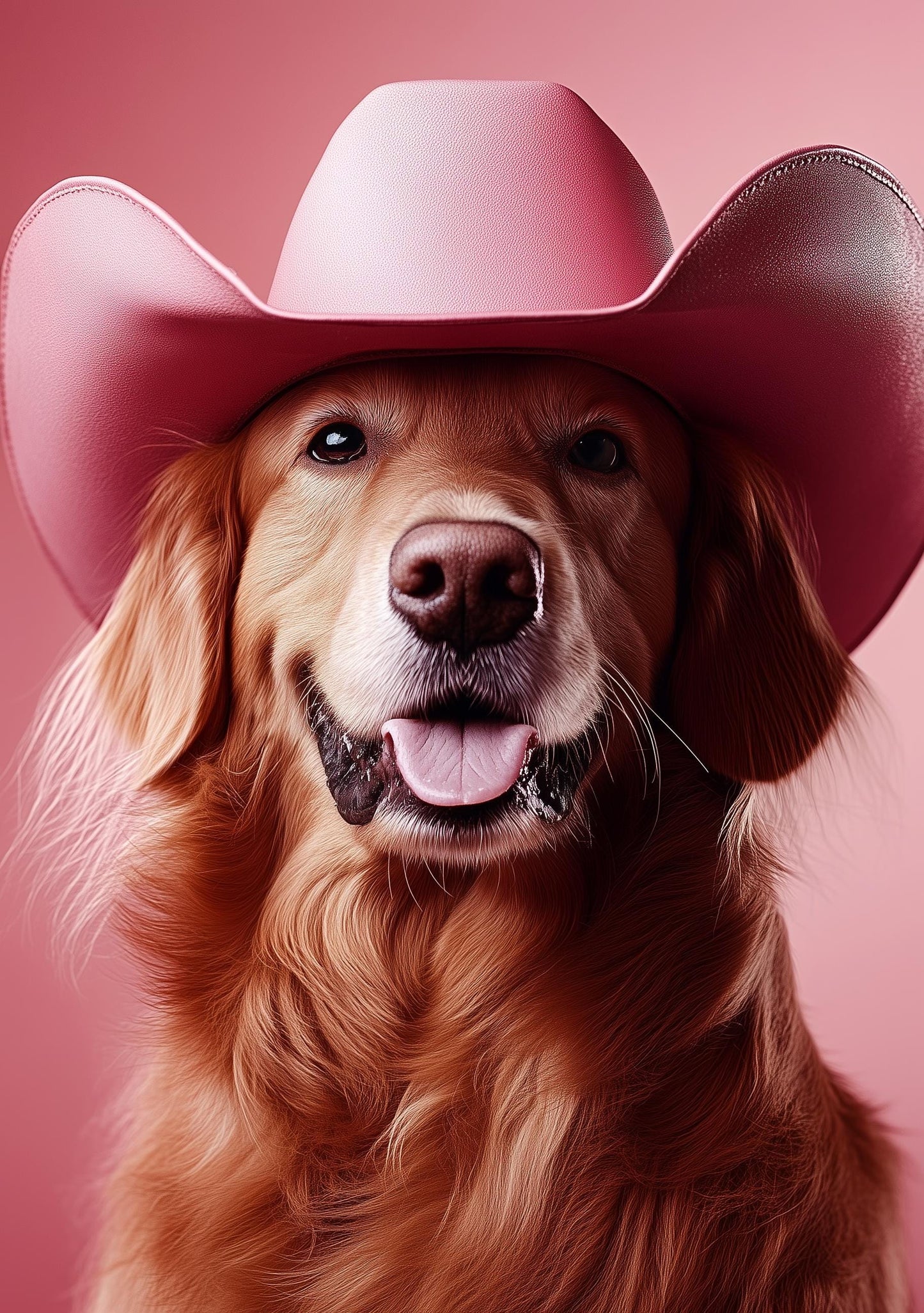 Funny Animal Wall Labrador Dog wearing cowboy hat cowgirl hat Tropical - A4 A3 A2 - Festival Merch