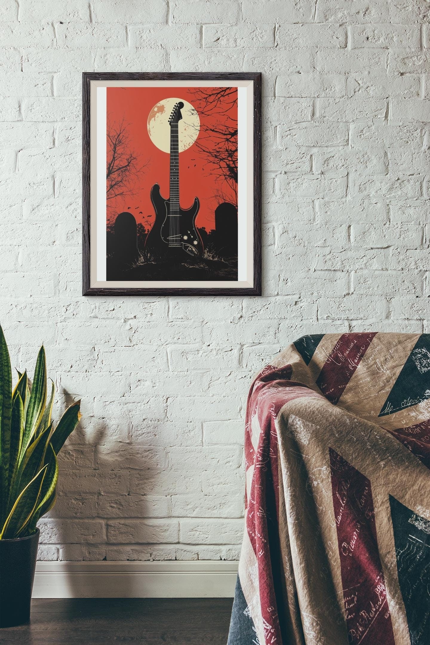 Premium Quality Art Print - Music Print Rock n Roll Skull Guitar Punk Alternative Prog Skeleton Music Festival - A4 A3 A2 - Festival Merch