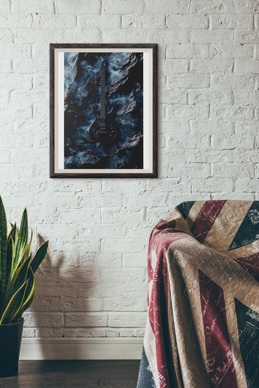 Premium Quality Art Print - Music Print Rock n Roll Skull Guitar Punk Alternative Prog Skeleton Music Festival - A4 A3 A2 - Festival Merch