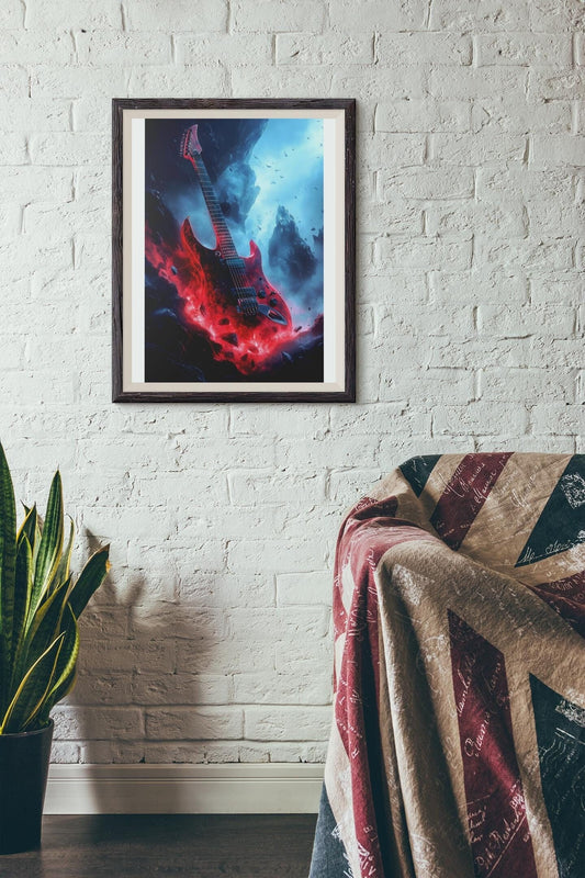 Premium Quality Art Print - Music Print Rock n Roll Skull Guitar Punk Alternative Prog Skeleton Music Festival - A4 A3 A2 - Festival Merch