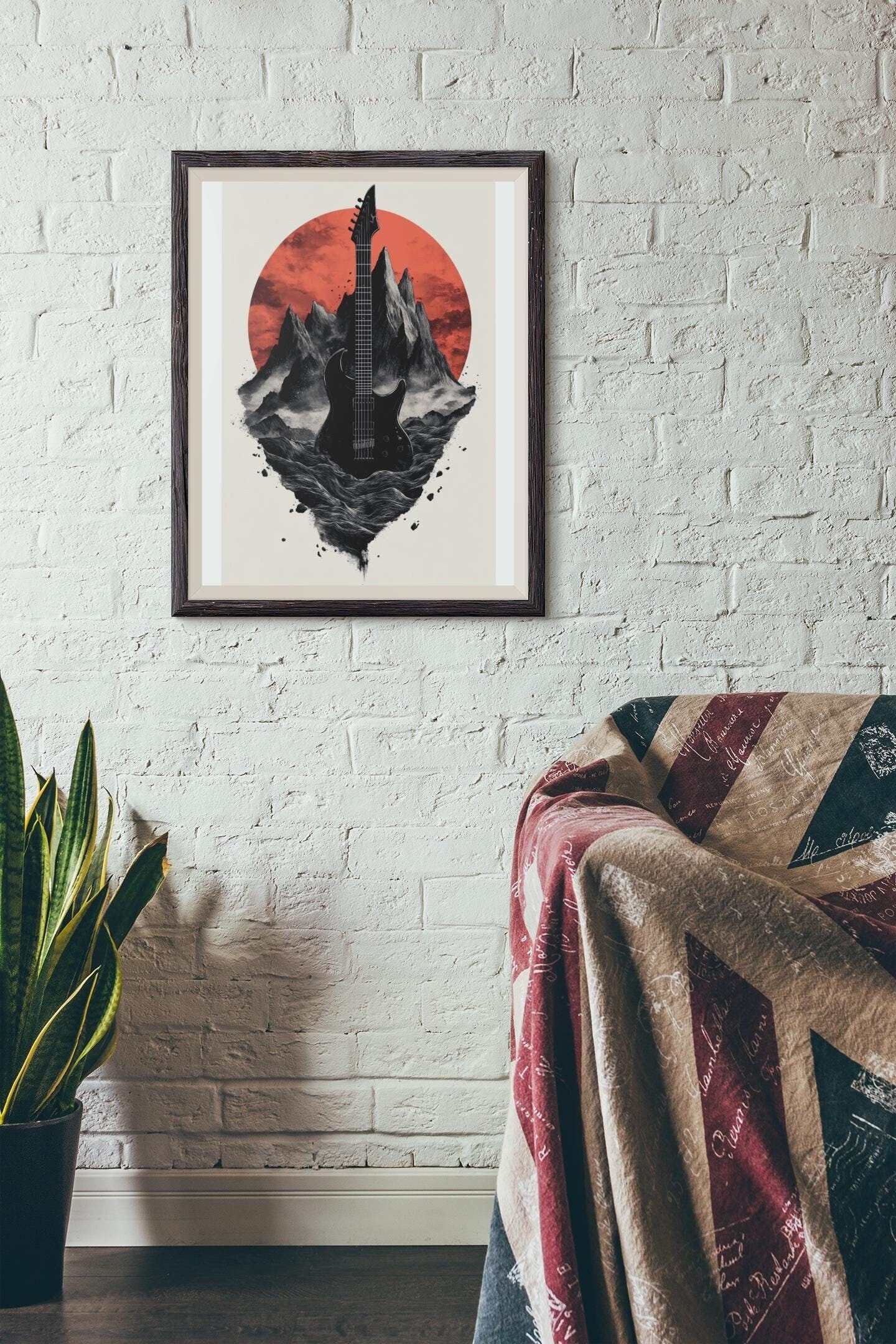 Premium Quality Art Print - Music Print Rock n Roll Skull Guitar Punk Alternative Prog Skeleton Music Festival - A4 A3 A2 - Festival Merch