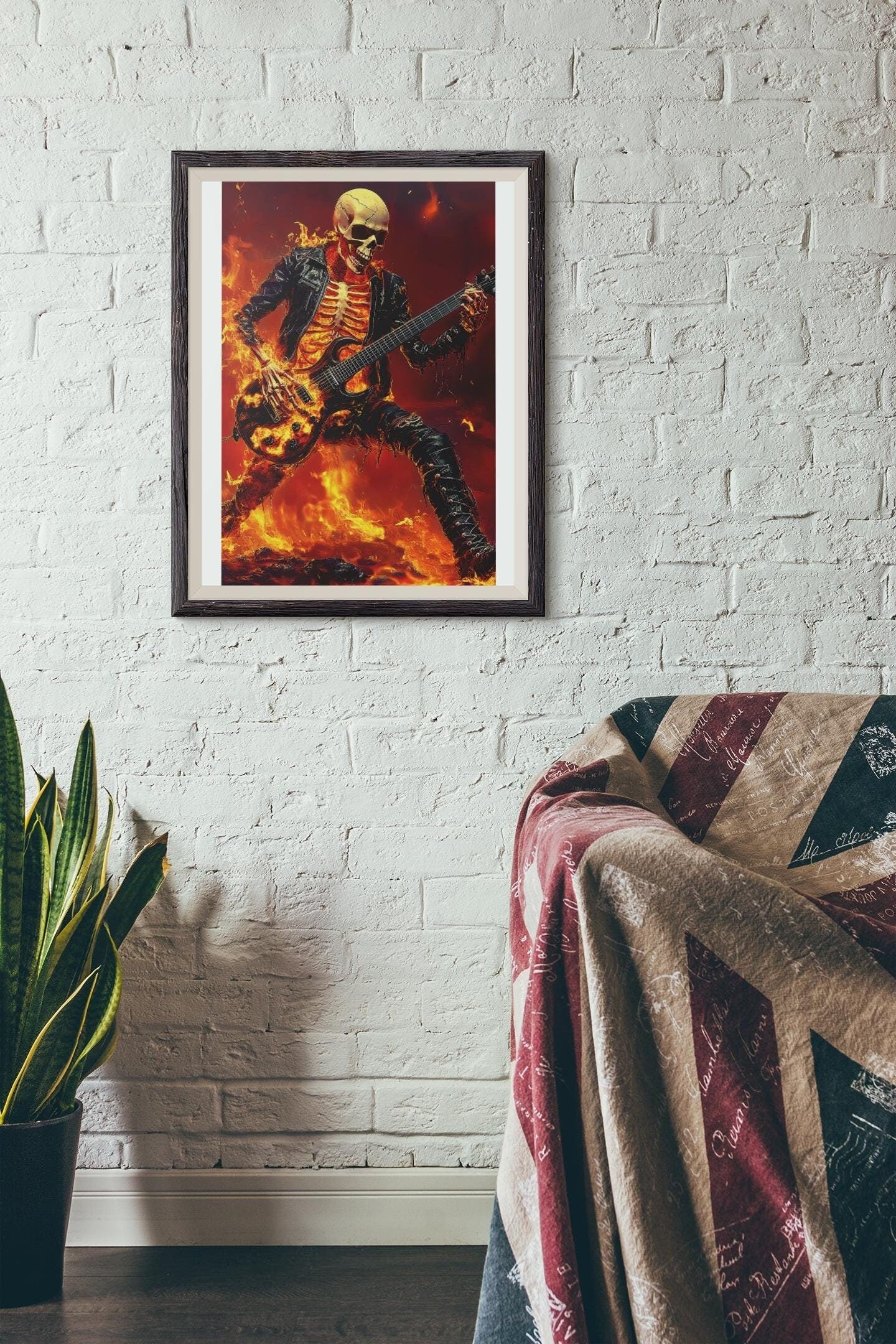 Premium Quality Art Print - Music Print Rock n Roll Skull Guitar Punk Alternative Prog Skeleton Music Festival - A4 A3 A2 - Festival Merch