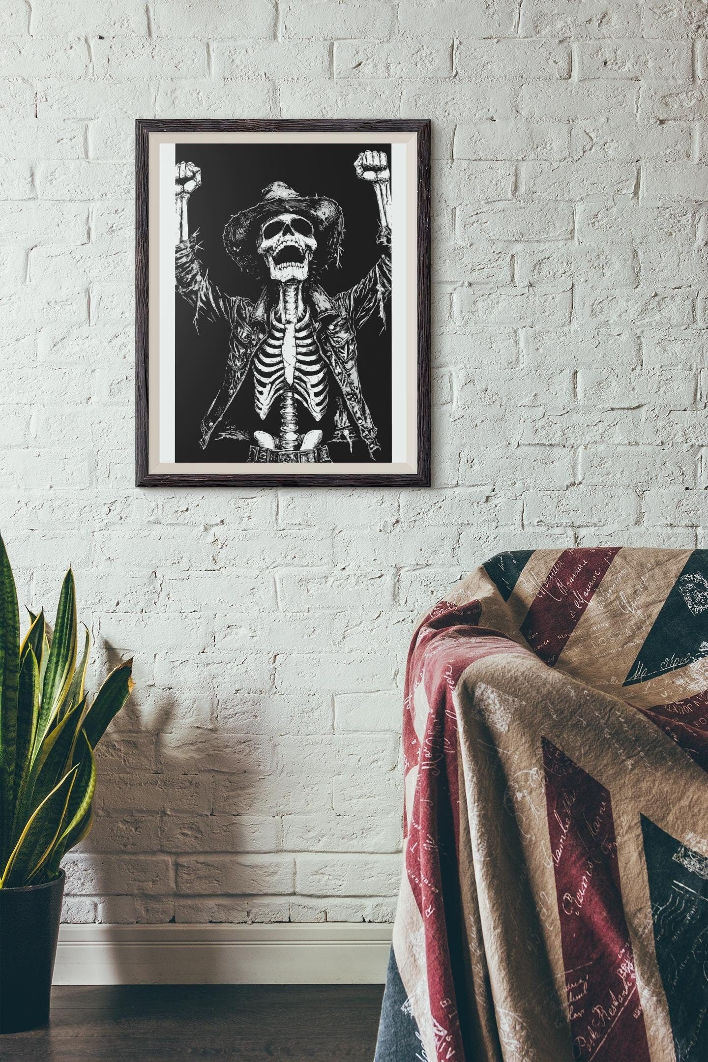 Premium Quality Art Print - Music Print Rock n Roll Skull Guitar Punk Alternative Prog Skeleton Music Festival - A4 A3 A2 - Festival Merch