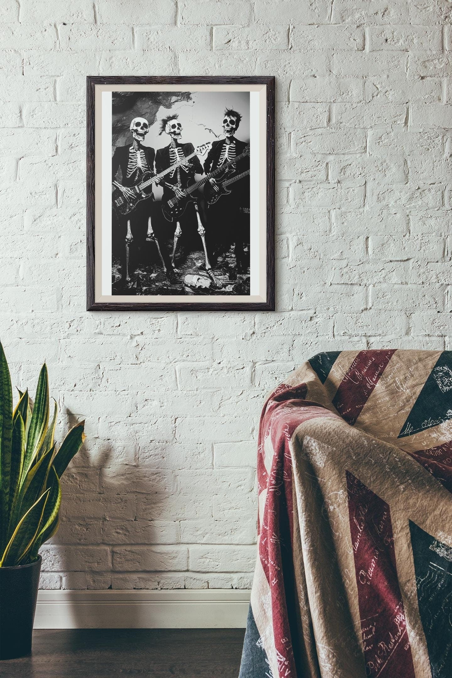 Premium Quality Art Print - Music Print Rock n Roll Skull Guitar Punk Alternative Prog Skeleton Music Festival - A4 A3 A2 - Festival Merch