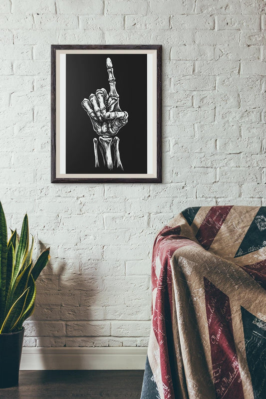 Premium Quality Art Print - Music Print Rock n Roll Skull Guitar Punk Alternative Prog Skeleton Music Festival - A4 A3 A2 - Festival Merch