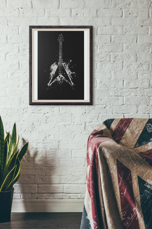 Premium Quality Art Print - Music Print Rock n Roll Skull Guitar Punk Alternative Prog Skeleton Music Festival - A4 A3 A2 - Festival Merch