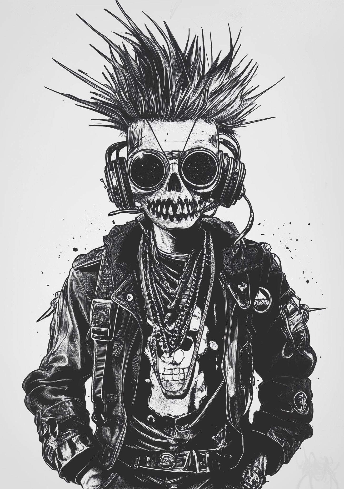 Premium Quality Art Print - Music Print Rock n Roll Skull Guitar Punk Alternative Prog Skeleton Music Festival - A4 A3 A2 - Festival Merch