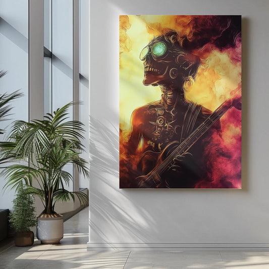 Premium Quality Art Print - Music Print Rock n Roll Skull Guitar Punk Alternative Prog Skeleton Music Festival - A4 A3 A2 - Festival Merch