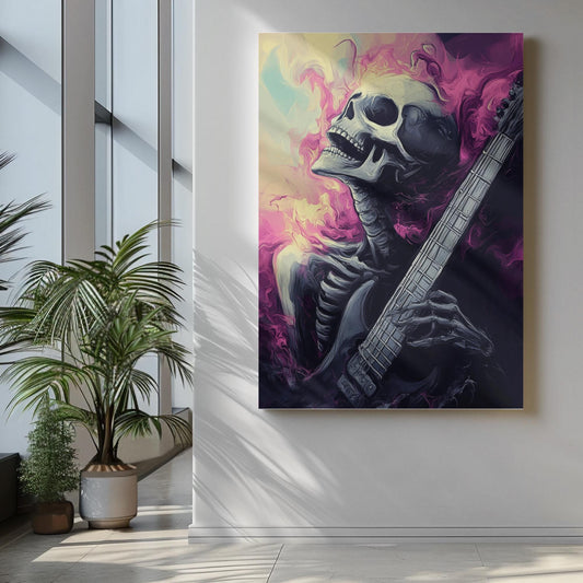 Premium Quality Art Print - Music Print Rock n Roll Skull Guitar Punk Alternative Prog Skeleton Music Festival - A4 A3 A2 - Festival Merch