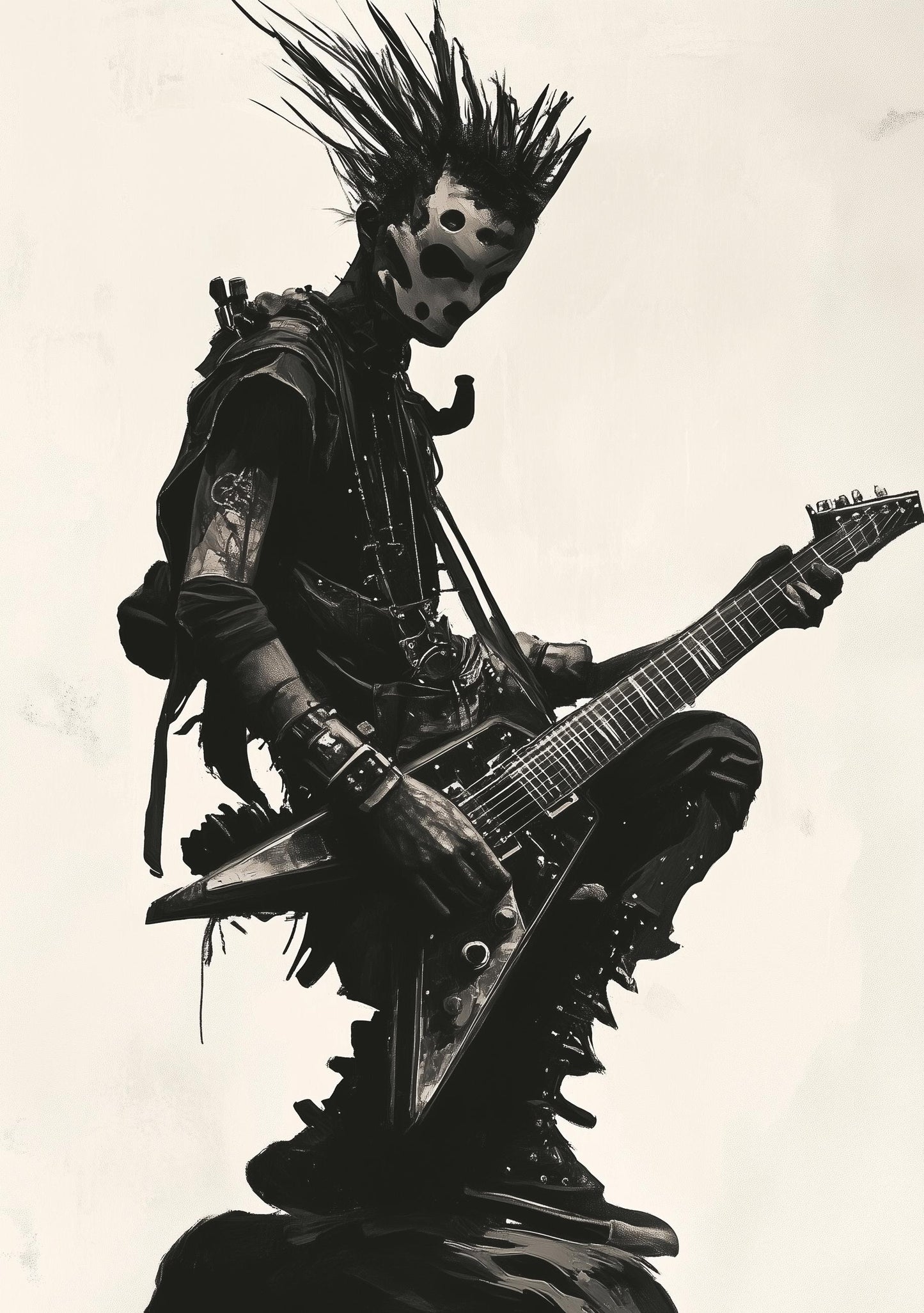 Premium Quality Art Print - Music Print Rock n Roll Skull Guitar Punk Alternative Prog Skeleton Music Festival - A4 A3 A2 - Festival Merch