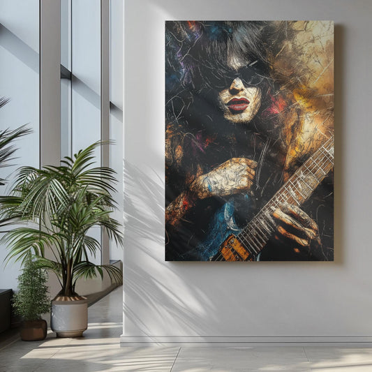 Premium Quality Art Print - Music Print Rock n Roll Skull Guitar Punk Alternative Prog Skeleton Music Festival - A4 A3 A2 - Festival Merch