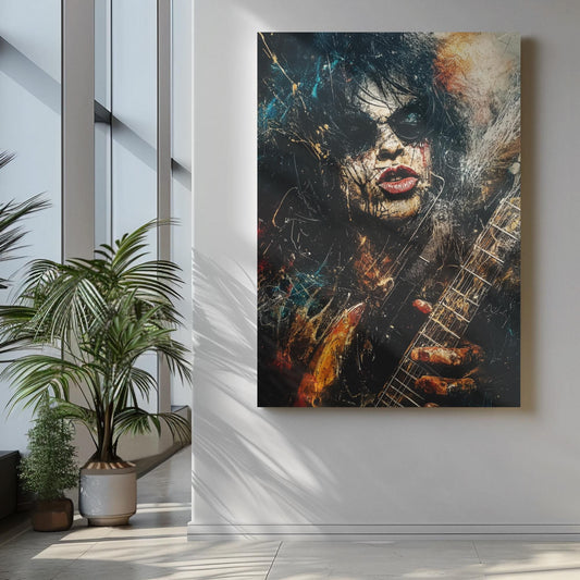 Premium Quality Art Print - Music Print Rock n Roll Skull Guitar Punk Alternative Prog Skeleton Music Festival - A4 A3 A2 - Festival Merch