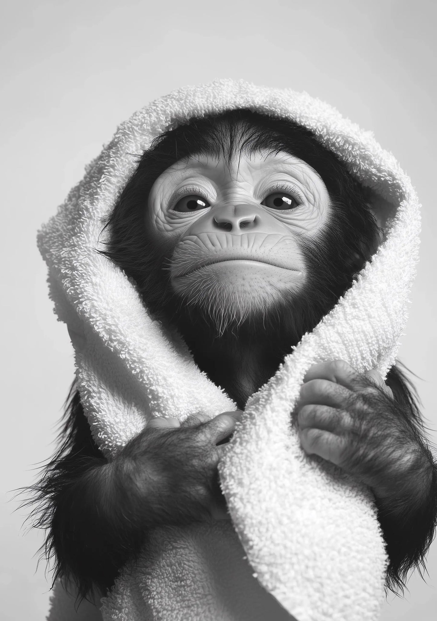 Funny bathroom Animal Monkey Chimpanzee Print | Premium Quality UK British Printers | - Bathroom art toilet restroom Print rest room