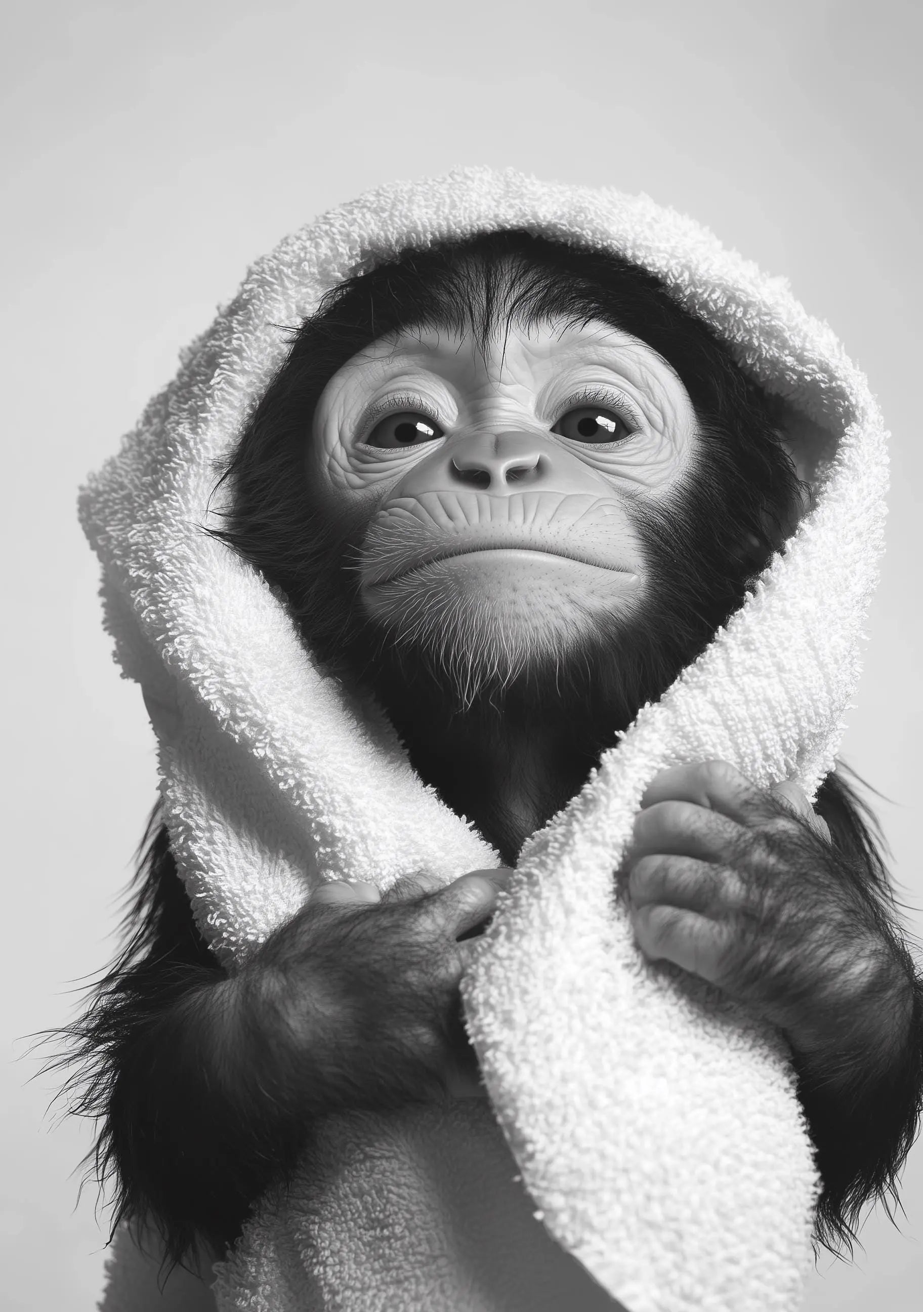 Funny bathroom Animal Monkey Chimpanzee Print | Premium Quality UK British Printers | - Bathroom art toilet restroom Print rest room
