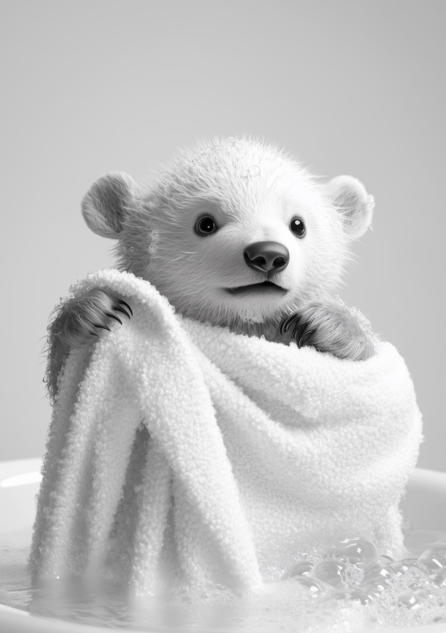 Funny bathroom Animal Polar Bear Print | Premium Quality UK British Printers | - Bathroom art toilet restroom Print rest room