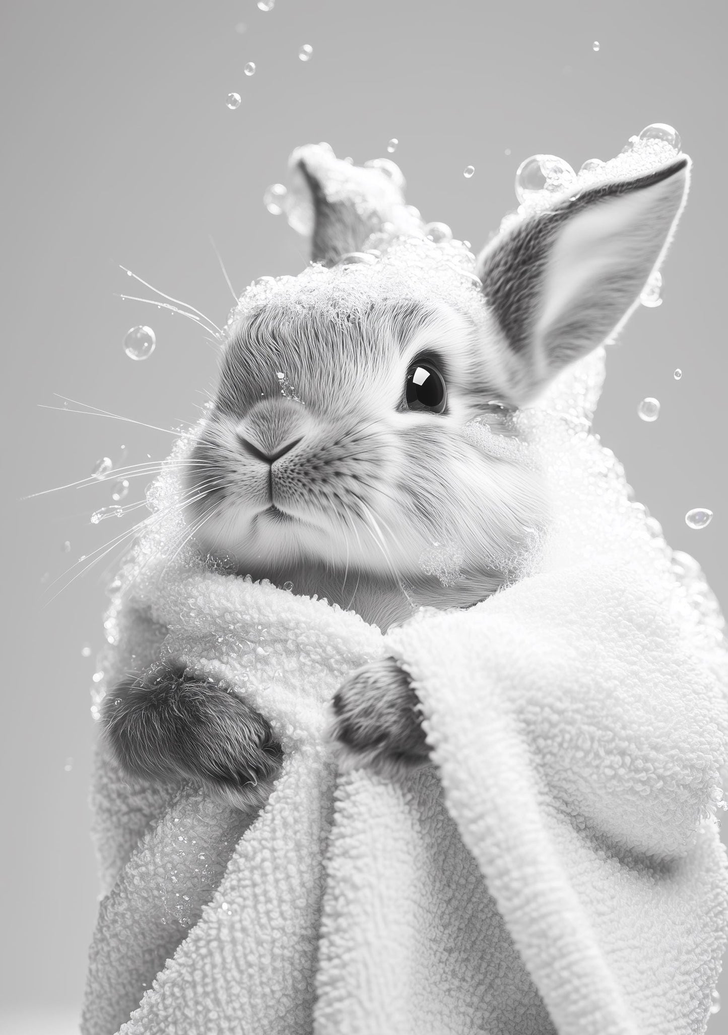 Funny bathroom Animal Rabbit Print | Premium Quality UK British Printers | - Bathroom art toilet restroom Print rest room