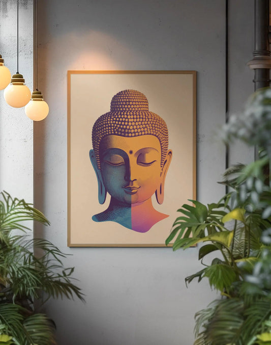 Meditation Buddha Print | Premium Quality UK British Printers | White Lotus Inspired Buddhist - Thailand India Sri Lanka Cambodia Asia