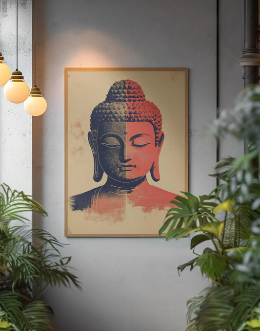 Meditation Buddha Print | Premium Quality UK British Printers | White Lotus Inspired Buddhist - Thailand India Sri Lanka Cambodia Asia