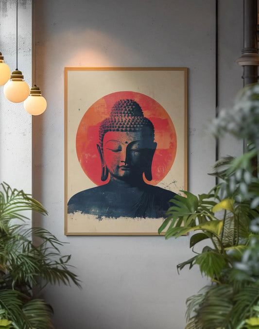 Meditation Buddha Print | Premium Quality UK British Printers | White Lotus Inspired Buddhist - Thailand India Sri Lanka Cambodia Asia