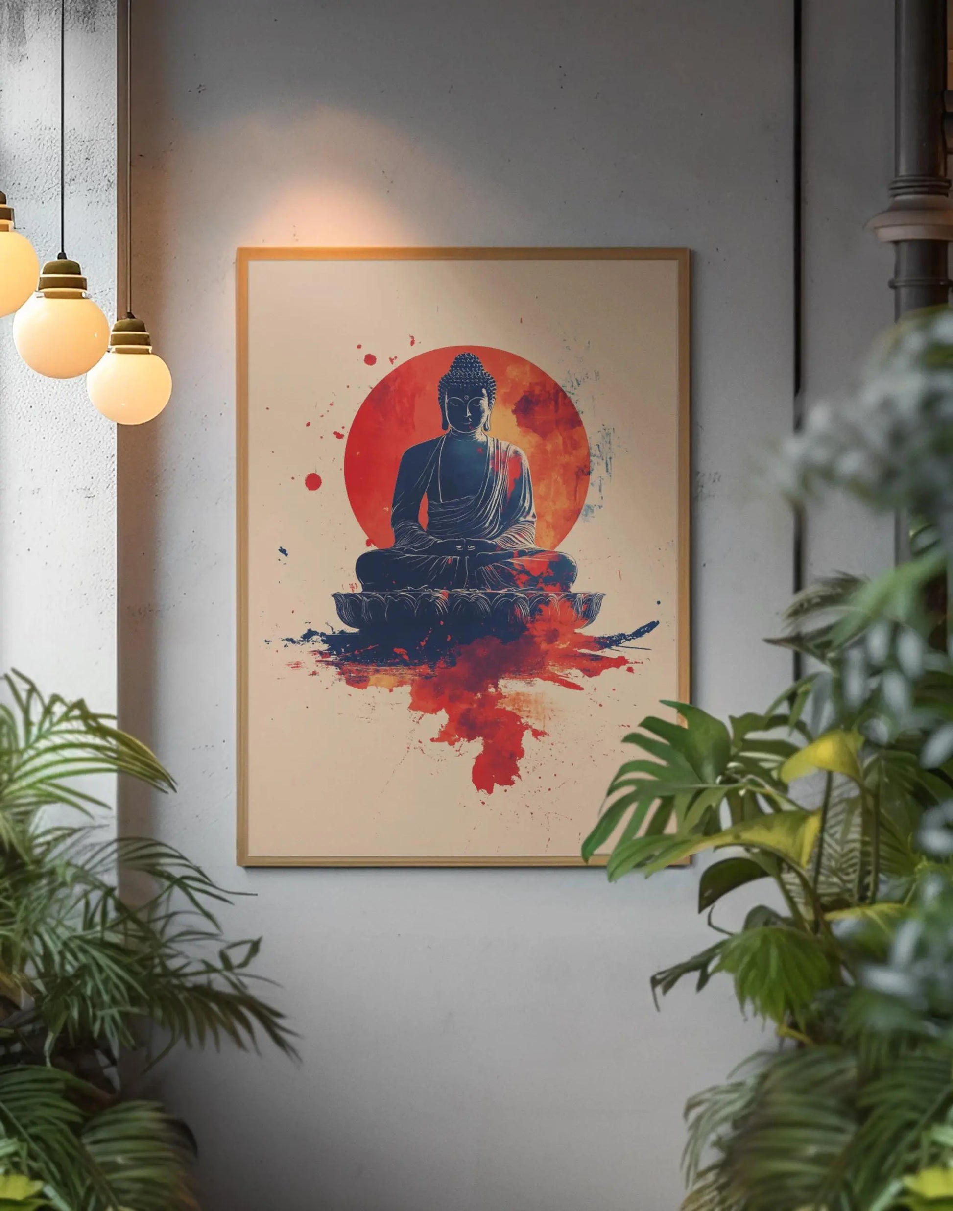 Meditation Buddha Print | Premium Quality UK British Printers | White Lotus Inspired Buddhist - Thailand India Sri Lanka Cambodia Asia