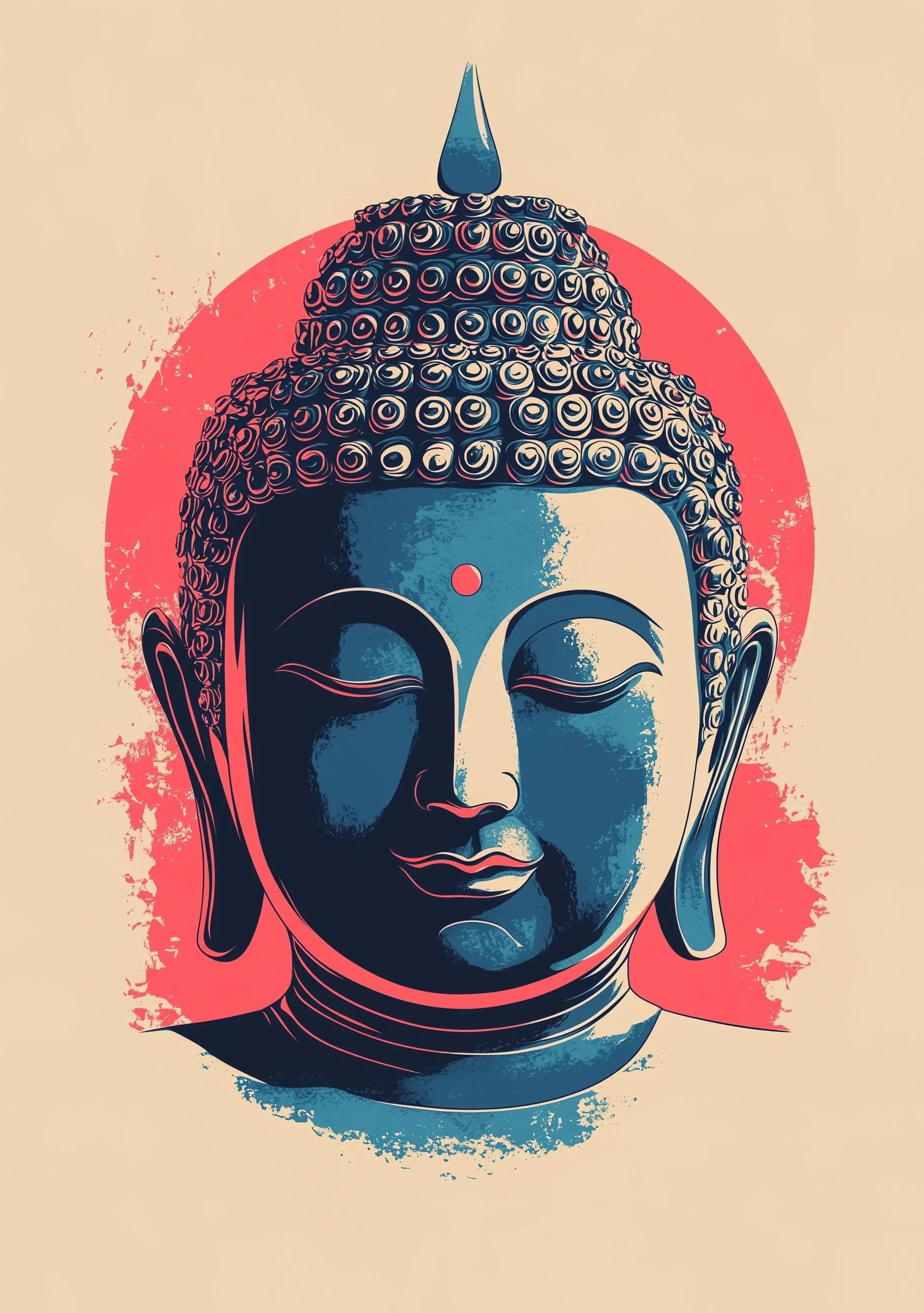 Meditation Buddha Print | Premium Quality UK British Printers | White Lotus Inspired Buddhist - Thailand India Sri Lanka Cambodia Asia