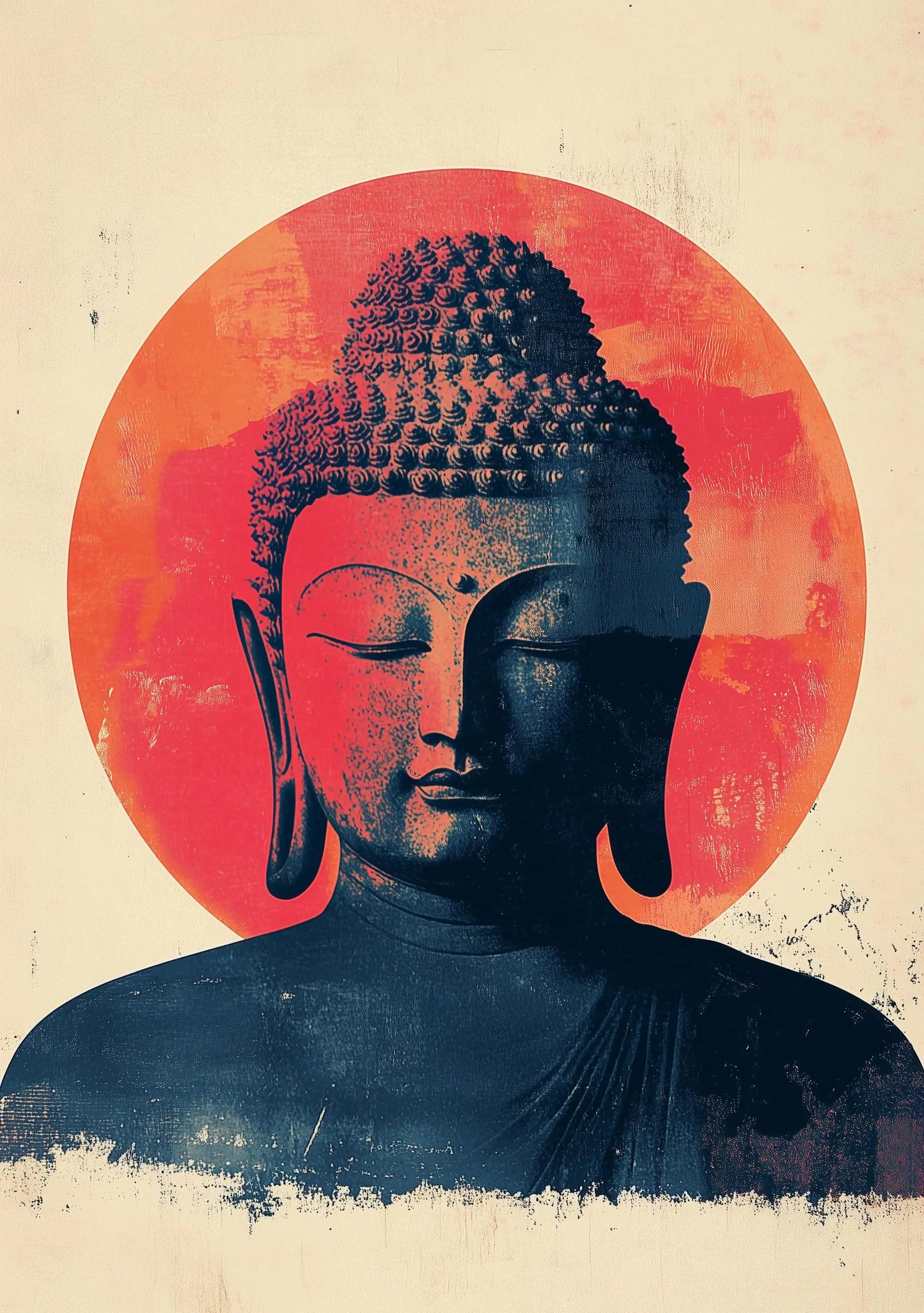 Meditation Buddha Print | Premium Quality UK British Printers | White Lotus Inspired Buddhist - Thailand India Sri Lanka Cambodia Asia