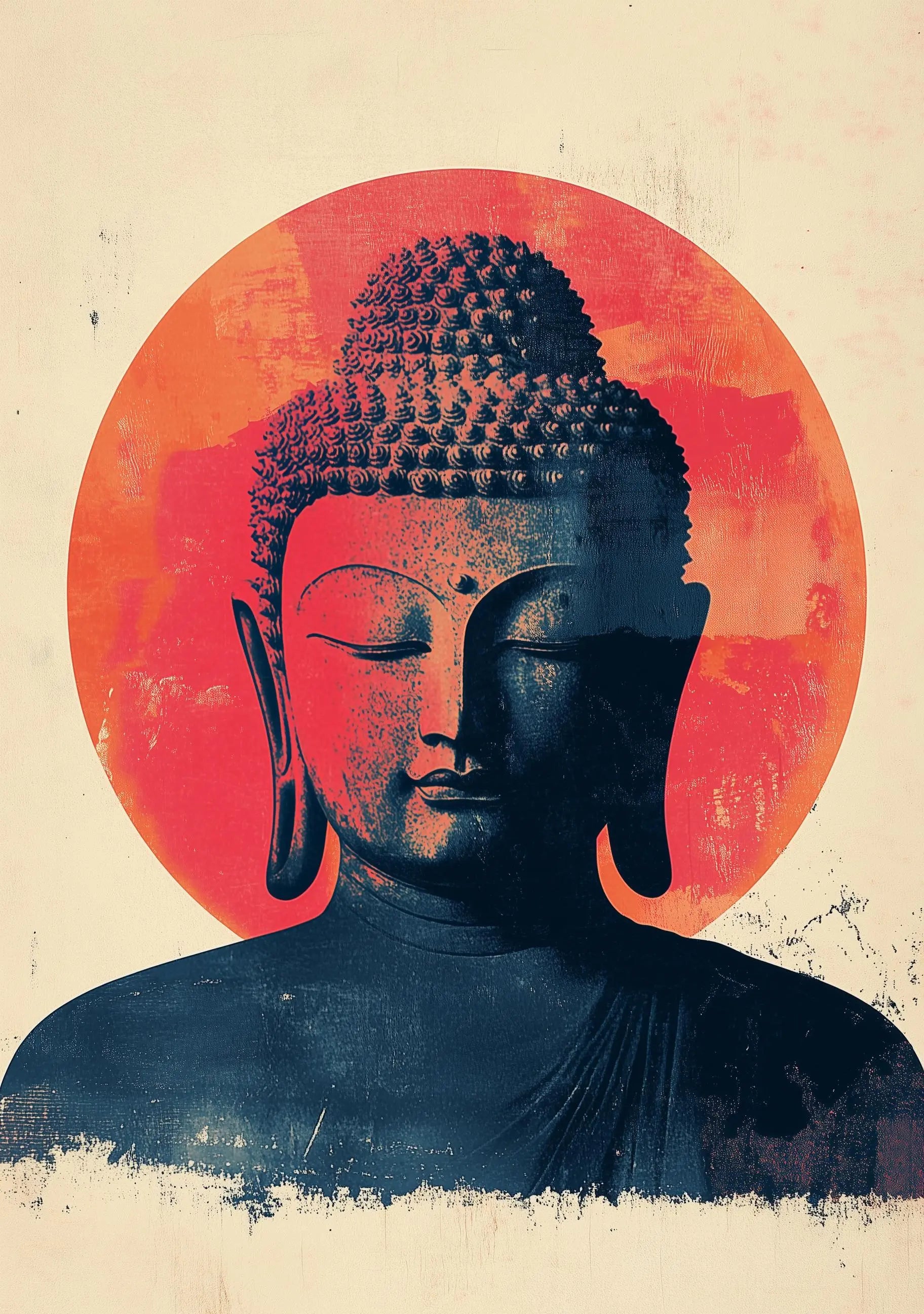 Meditation Buddha Print | Premium Quality UK British Printers | White Lotus Inspired Buddhist - Thailand India Sri Lanka Cambodia Asia