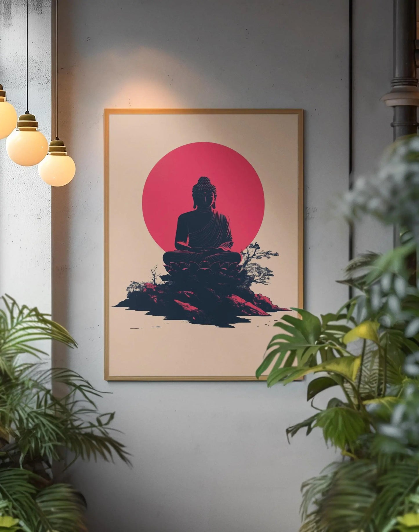 Meditation Buddha Print | Premium Quality UK British Printers | White Lotus Inspired Buddhist - Thailand India Sri Lanka Cambodia Asia
