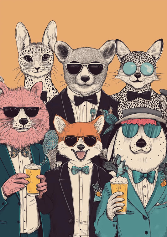 Funny Animal Wall Art - Printed in the UK Premium Quality - A4 A3 A2 - Festival Merch