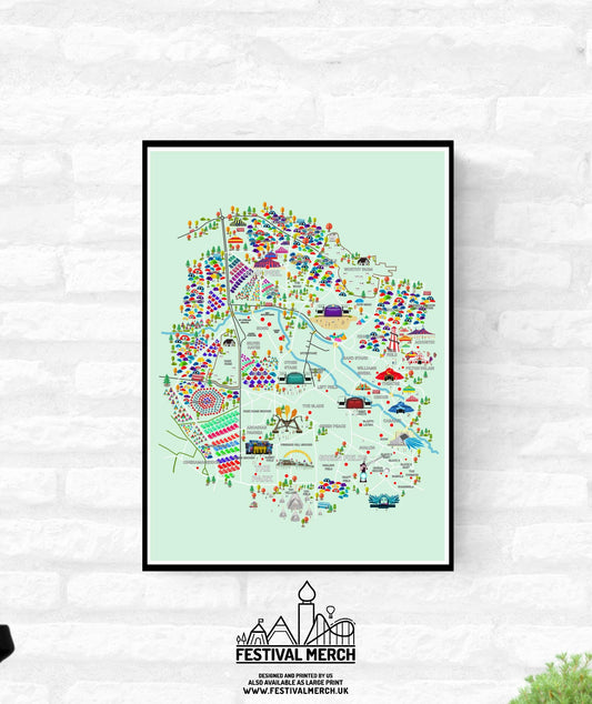Personalisable Premium Music Festival Map (Unofficial)  - A4 A3 A2 - Print poster - Inspired music festival - Festival Merch