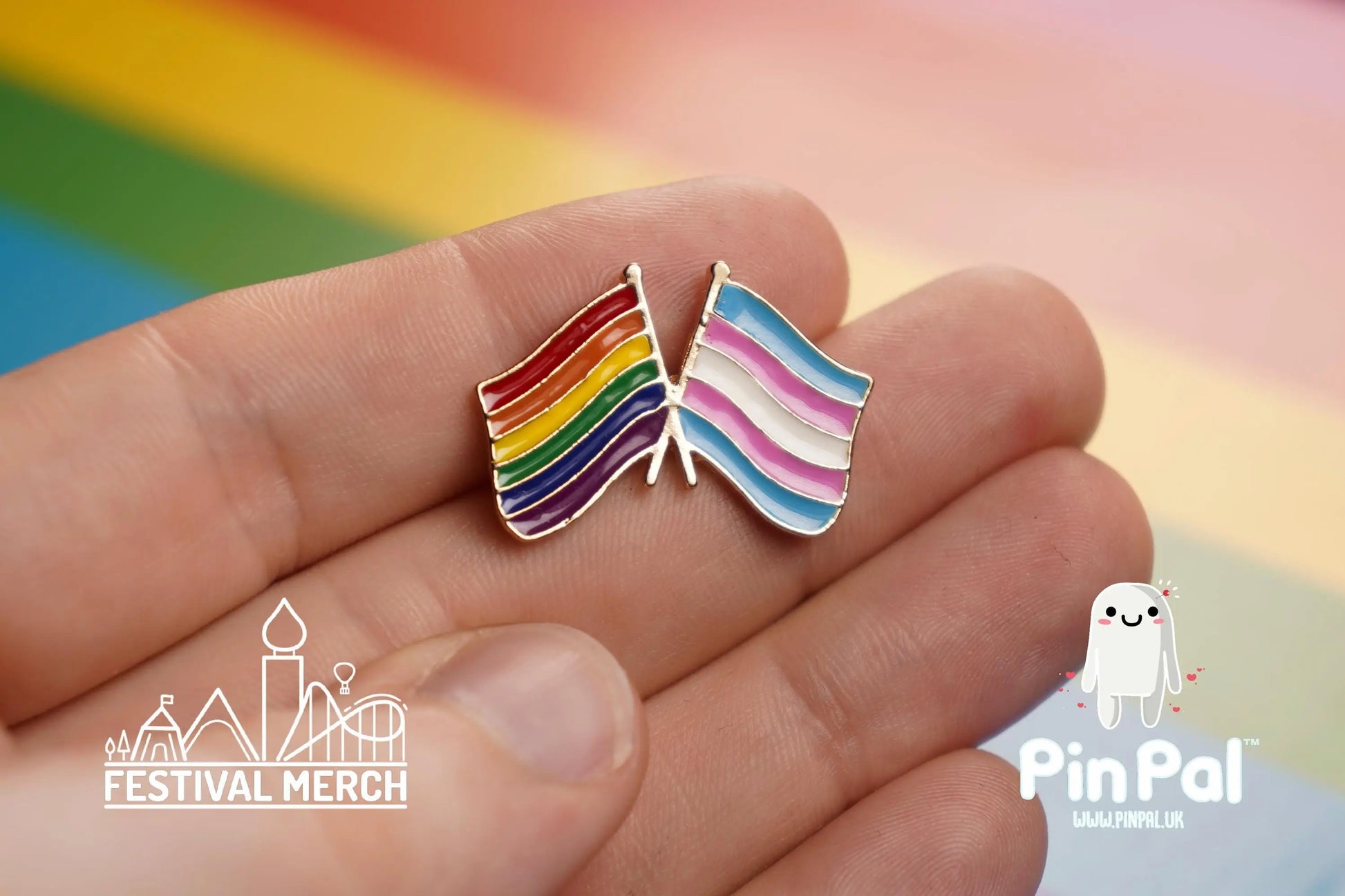 Rainbow Flag Pin | Enamel - PinPal UK002 - LGBT Pride Badge Stud Lesbian Gay Bisexual Transgender Queer Metal Button Pride gift Pride outfit