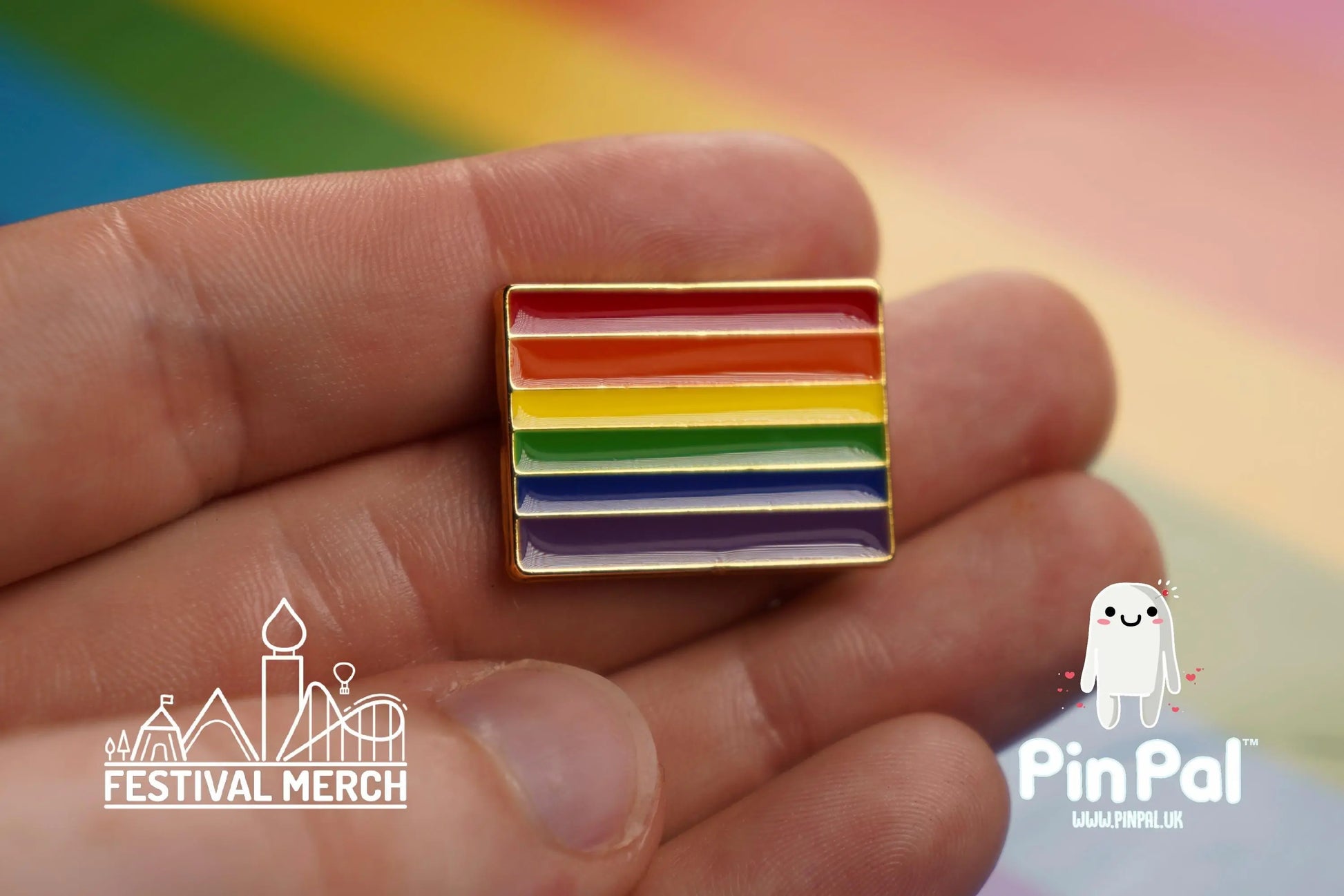 Rainbow Flag Pin | Enamel - PinPal UK020 - LGBT Pride Badge Stud Lesbian Gay Bisexual Transgender Queer Metal Button Pride gift Pride outfit