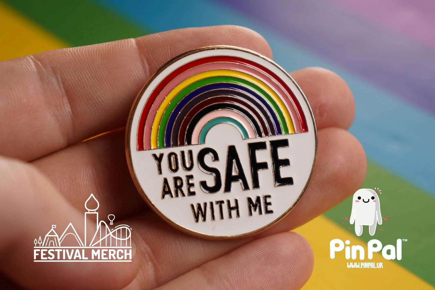 Rainbow Flag Pin | Enamel - PinPal UK067 - LGBT Pride Badge Stud Lesbian Gay Bisexual Transgender Queer Metal Button Pride gift Pride outfit