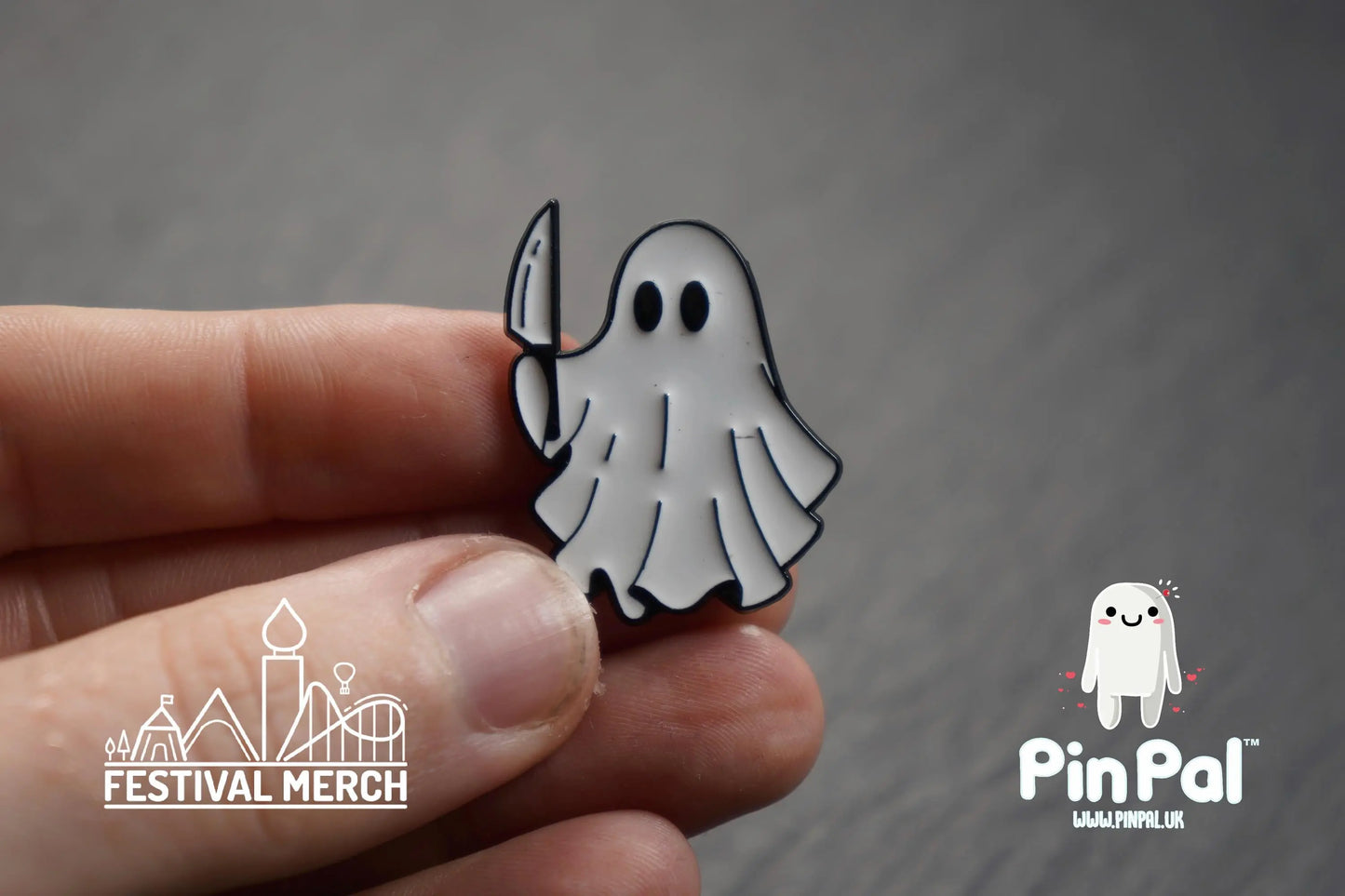 Halloween Enamel Pin - PinPal UK215 - Spooky badge Ghost Emo Cute Button Funny Boo Vampire Hand ouija board scary movie gift outfit