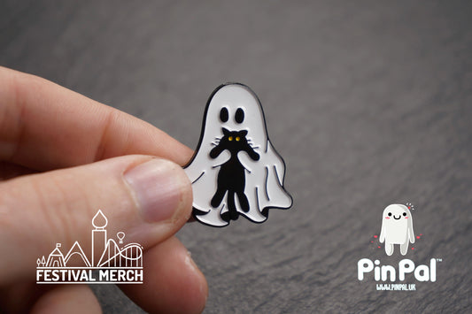 Halloween Enamel Pin - PinPal UK221 - Spooky badge Ghost Emo Cute Button Funny Boo Vampire Hand ouija board scary movie gift outfit