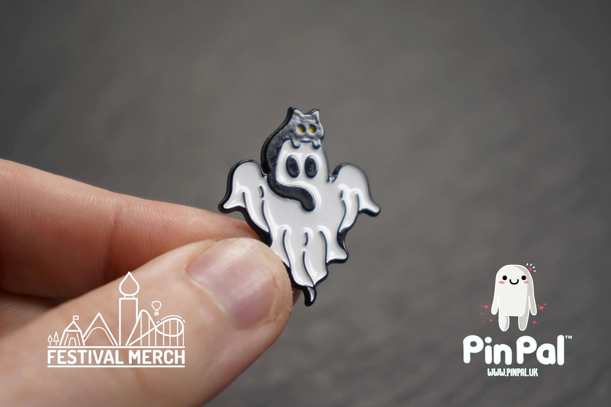 Halloween Enamel Pin - PinPal UK222 - Spooky badge Ghost Emo Cute Button Funny Boo Vampire Hand ouija board scary movie gift outfit